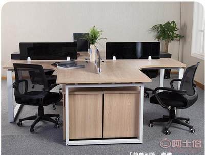 【尚杰怡廈門家具辦公職員桌4四人位組合屏風工作位員工電腦桌椅SJ-73W1400*W1400*D600】 - 產品庫